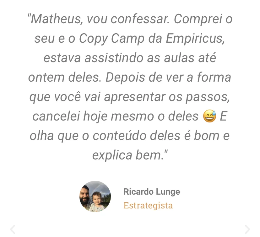 Depoimento em print